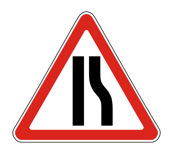 Знак 1.20.2 Сужение дороги