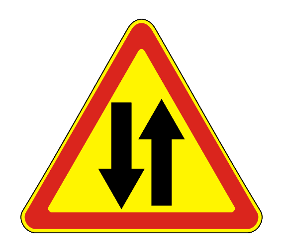 Знак 1.21 Двустороннее движение (Временный)