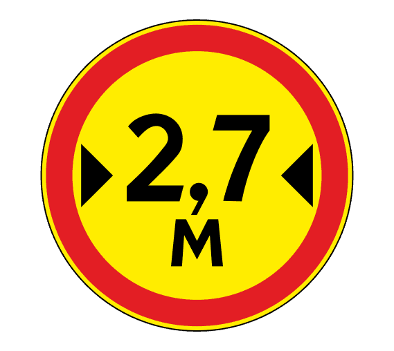 Знак 3.14 Ограничение ширины (Временный)
