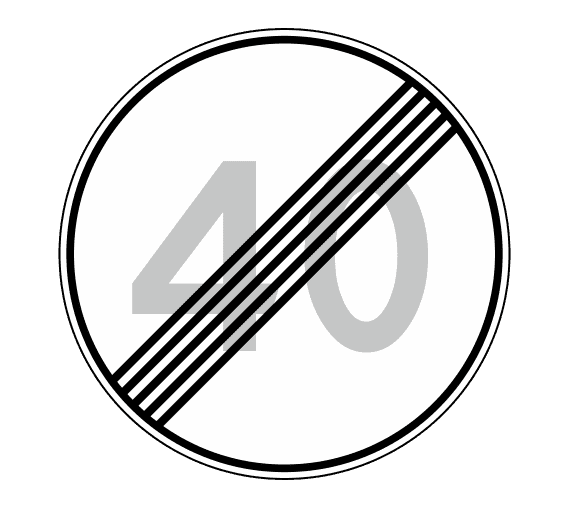 Знак 3.25 Конец ограничения максимальной скорости