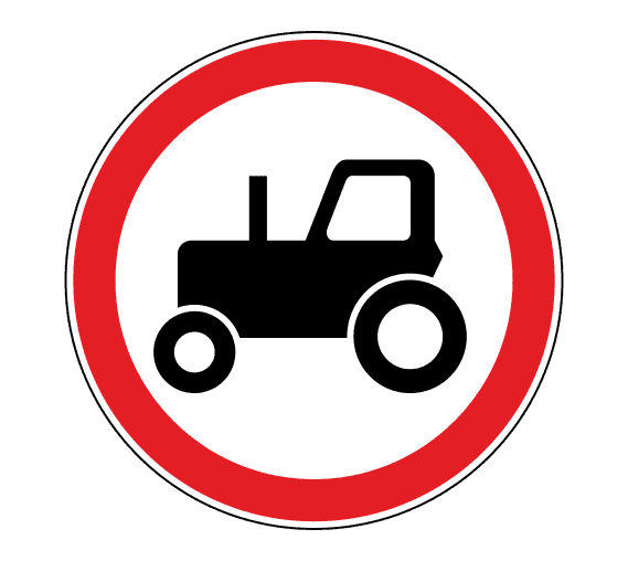 Знак 3.6 Движение тракторов запрещено