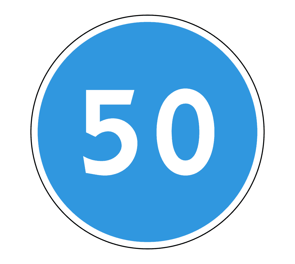Знак 4.6 Ограничение минимальной скорости