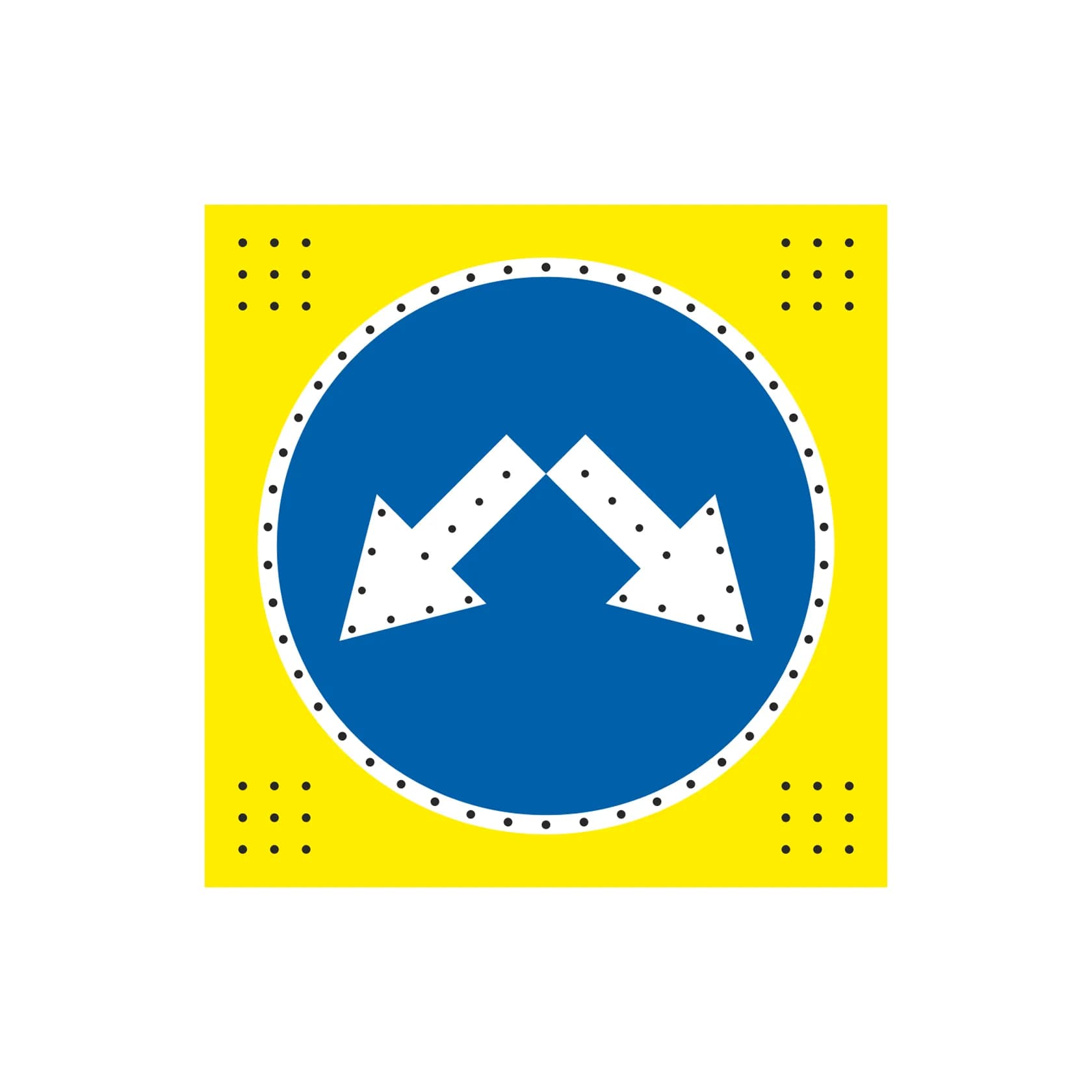 Знак дорожный импульсный "КОМПО" 4.2.3 (желтый кант)