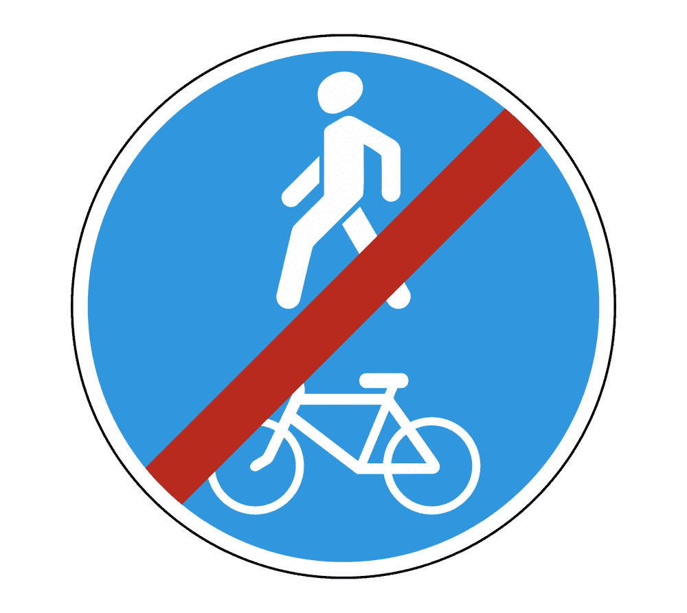 Знак 4.5.3 Конец пешеходной и велосипедной дорожки с совмещенным движением