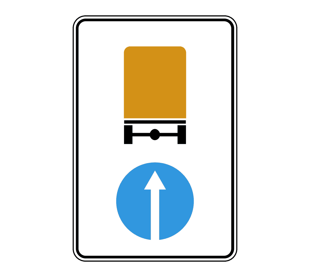 Знак 4.8.1 Направление движения транспортных средств с опасными грузами
