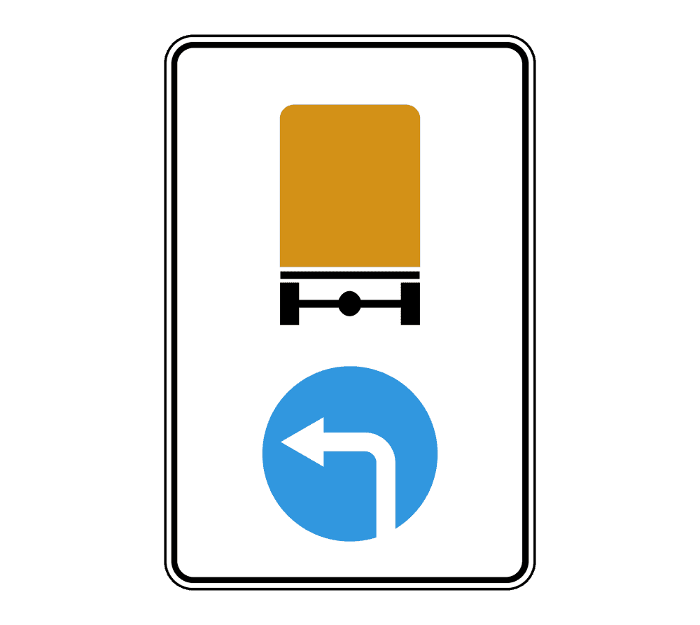 Знак 4.8.3 Направление движения транспортных средств с опасными грузами