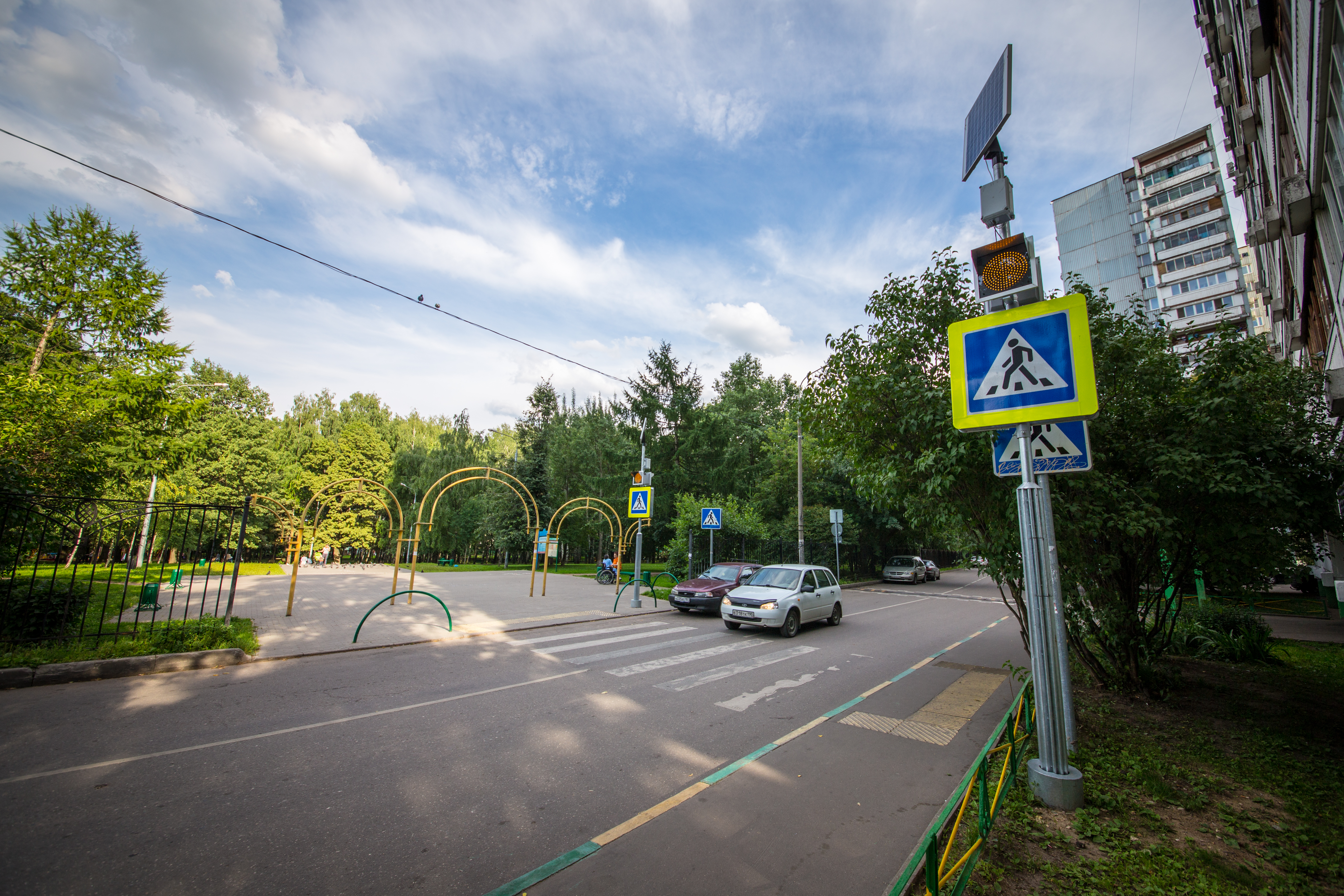Установка автономных транспортных светофоров Т.7.А. «КОМПО» на улицах г. Москвы